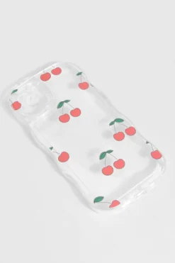 Phone Cases*boohoo Cherry Detail Wavy Phone Case red