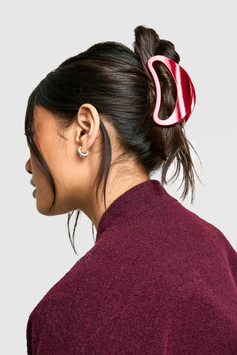 Hair Accessories*boohoo Oversized Claw Clip cherry