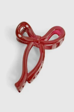 Hair Accessories*boohoo Cherry Bow Claw Clip red