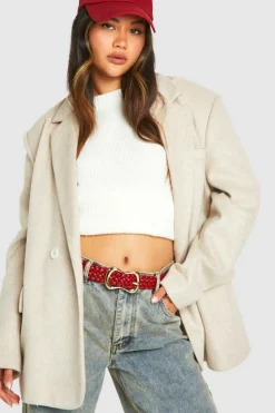 Belts*boohoo Red Woven Belt cherry