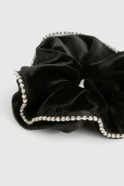Hair Accessories*boohoo Christmas Bauble Gift Diamante Scrunchie black