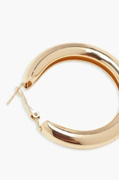 Statement Earrings|Earrings*boohoo Chunky Bar Hoop Earrings gold