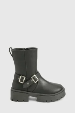Ankle Boots|All Boots*boohoo Chunky Buckle Detail Chelsea Boot black