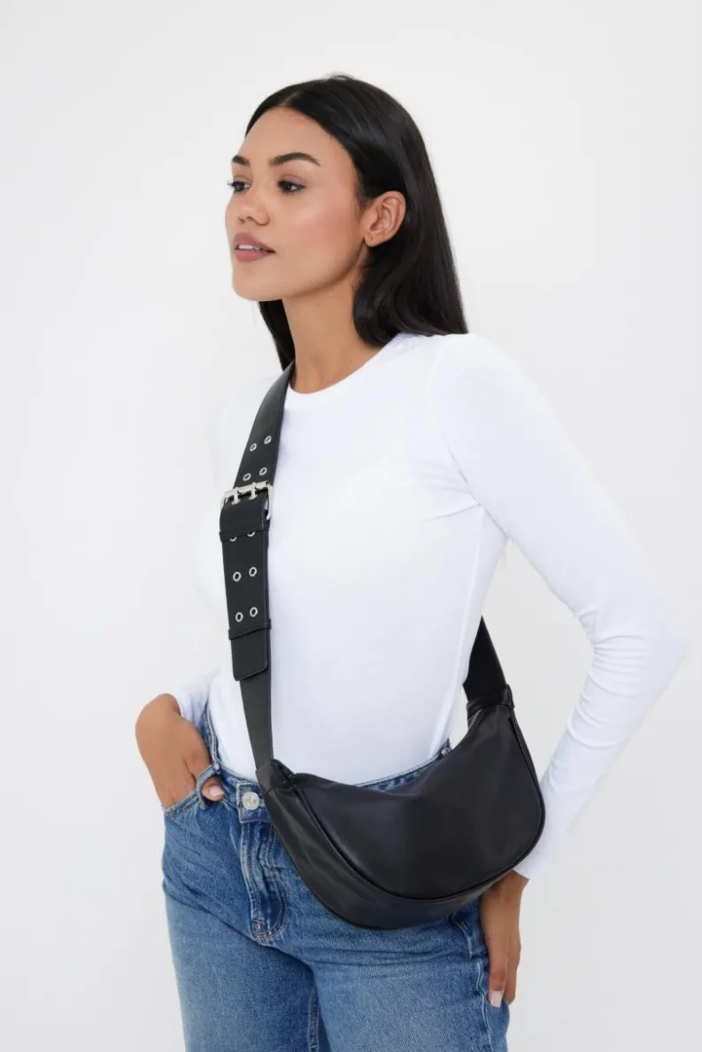 Cross-Body Bags|Handbags*My Accessories London Chunky Buckle Sling Crossbody Bag Black