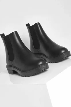 Chunky Boots|Flat Boots*boohoo Chunky Chelsea Boots black