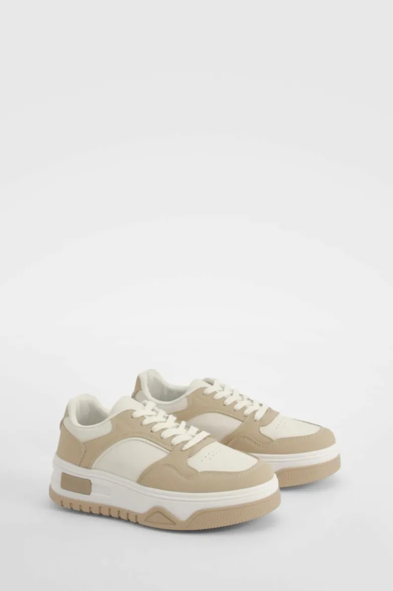 Trainers*boohoo Chunky Contrast Panel Trainers beige
