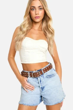 Belts*boohoo Chunky Embellished Boyfriend Belt tan