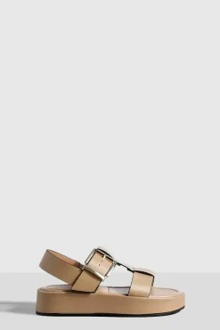 Flats|Sandals*boohoo Chunky Flatform Buckle Sandals stone
