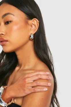 Statement Earrings|Earrings*boohoo Chunky Hoop Earrings silver