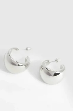 Statement Earrings|Earrings*boohoo Chunky Hoop Earrings silver