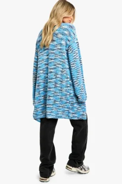 Cardigans|Knitwear*boohoo Chunky Knit Marl Boxy Oversized Cardigan blue