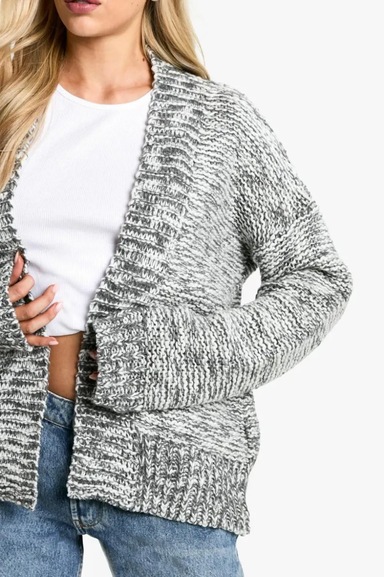 Cardigans*boohoo Chunky Knit Slouchy Cardigan charcoal