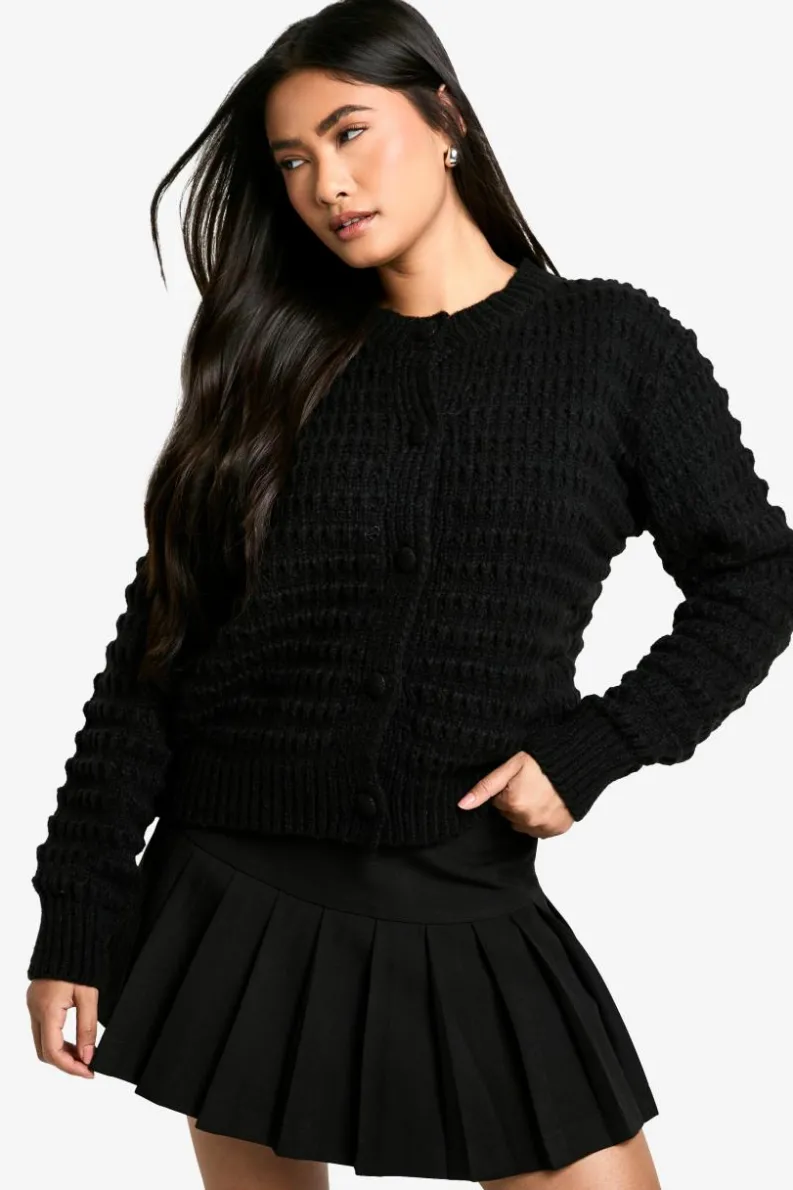 Cardigans|Jumpers & Cardigans*boohoo Chunky Knitted Cardigan black