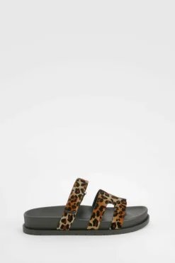 Sandals*boohoo Chunky Cut Out Strappy Sandal leopard