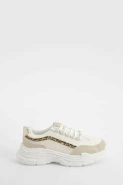 Trainers*boohoo Chunky Leopard Sporty Trainers white