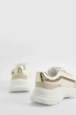 Trainers*boohoo Chunky Leopard Sporty Trainers white