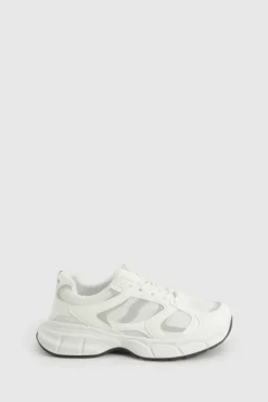Trainers*boohoo Chunky Mesh Panel Sport Trainers white