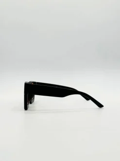 Sunglasses*SVNX Chunky Oversize square Sunglasses in with Orange Lenses Black