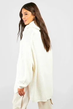 Oversized Jumpers|Jumpers*boohoo Chunky Oversized Boyfriend Jumper cream