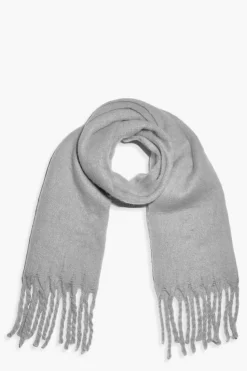 Scarves|Scarves*boohoo Chunky Oversized Fringe Scarf grey marl