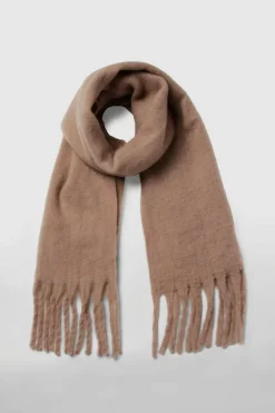 Hats & Gloves|Hats & Gloves*boohoo Chunky Oversized Fringe Scarf mink