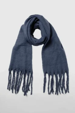 Hats & Gloves|Hats & Gloves*boohoo Chunky Oversized Fringe Scarf dusty blue