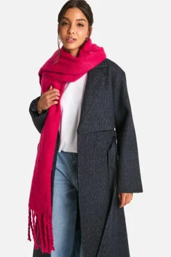 Hats & Gloves|Hats & Gloves*boohoo Chunky Oversized Fringe Scarf fuchsia