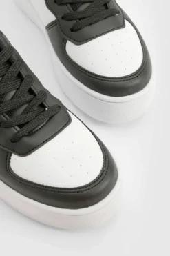 Trainers*boohoo Chunky Platform Sole Contrast Panel Trainers black