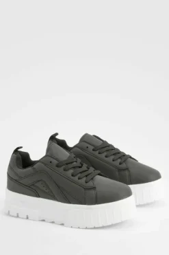 Trainers*boohoo Chunky Platform Sole Trainers black