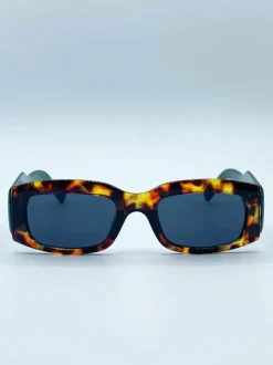 Sunglasses*SVNX Chunky Rectangle Sunglasses in with Tortoiseshell Arms Green