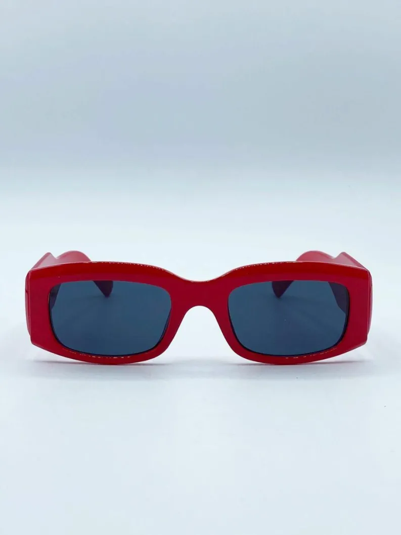 Sunglasses*SVNX Chunky Rectangle Sunglasses in Red