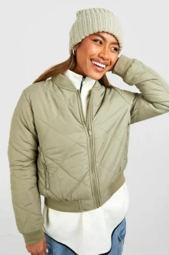 Earmuffs|Hats & Gloves*boohoo Chunky Ribbed Knit Beanie khaki
