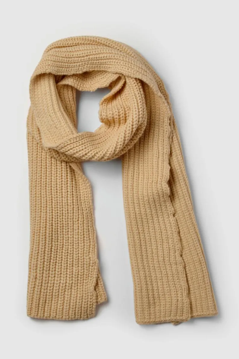 Hats & Gloves|Hats & Gloves*boohoo Chunky Ribbed Knit Long Scarf beige