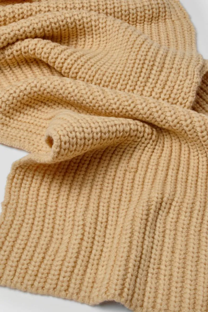 Hats & Gloves|Hats & Gloves*boohoo Chunky Ribbed Knit Long Scarf beige