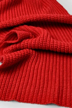 Hats & Gloves|Hats & Gloves*boohoo Chunky Ribbed Knit Long Scarf red
