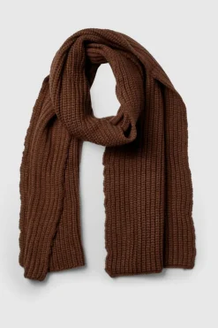 Hats & Gloves|Hats & Gloves*boohoo Chunky Ribbed Knit Long Scarf chocolate