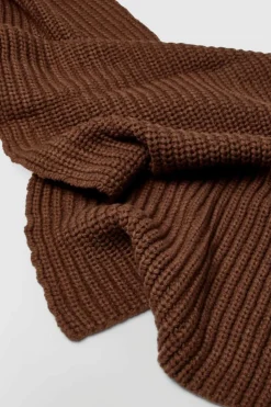Hats & Gloves|Hats & Gloves*boohoo Chunky Ribbed Knit Long Scarf chocolate