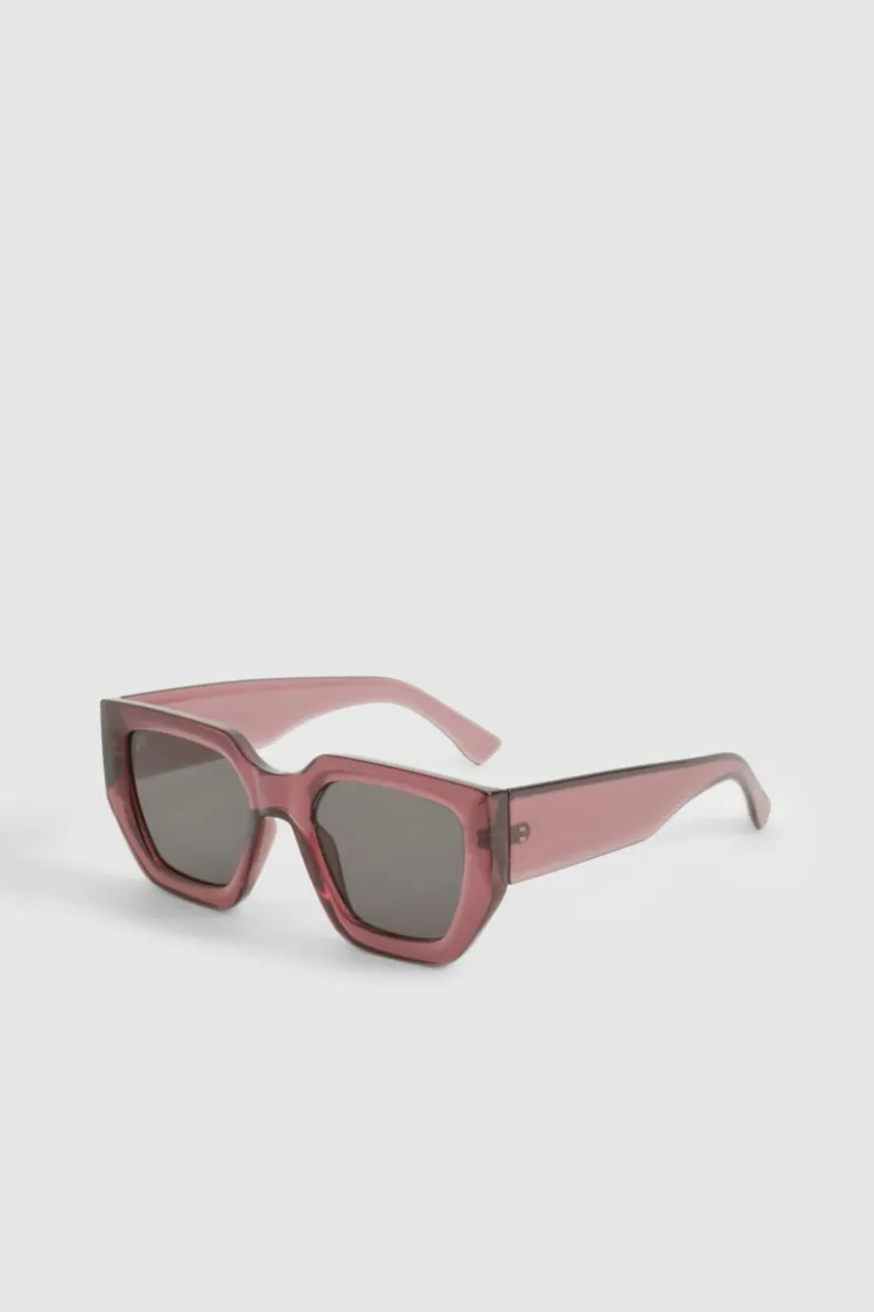 Sunglasses*boohoo Chunky Square Frame Sunglasses burgundy