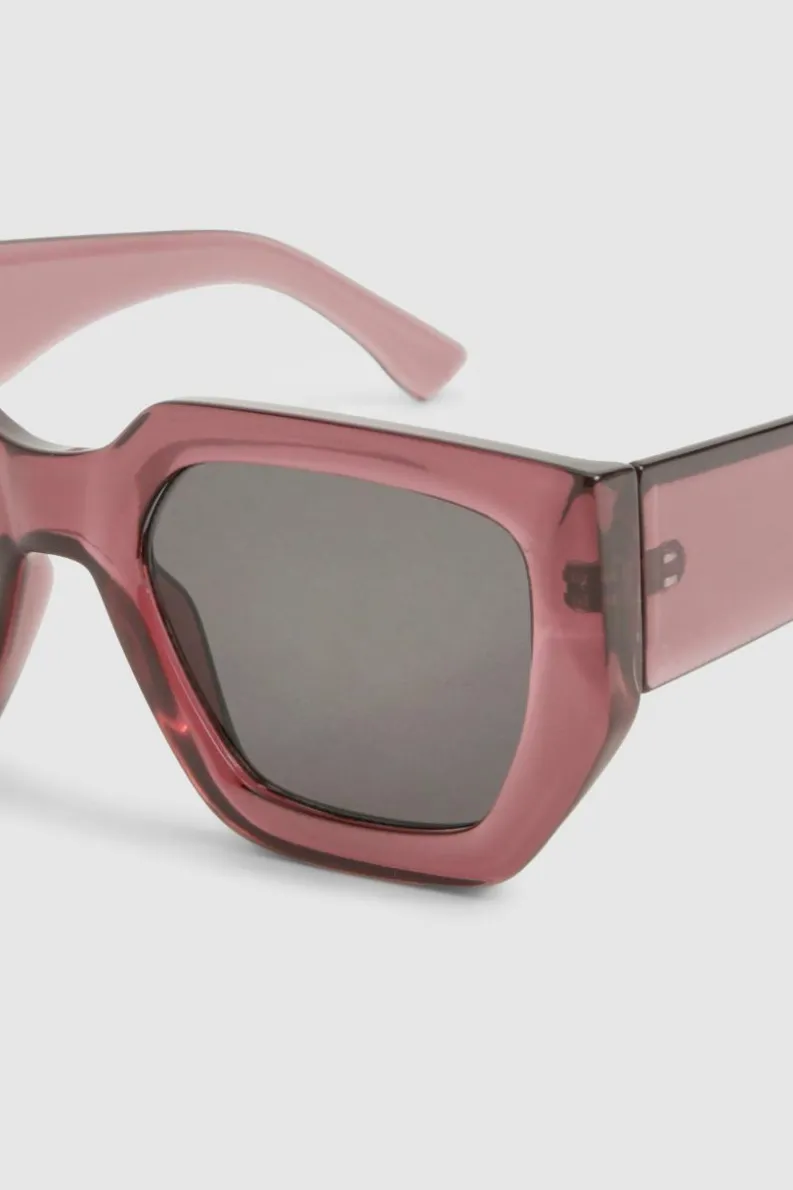 Sunglasses*boohoo Chunky Square Frame Sunglasses burgundy