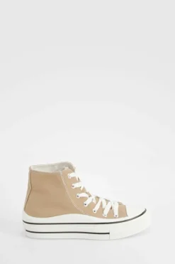 Trainers*boohoo Chunky Wave Sole High Top Trainers beige