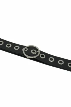 Belts*My Accessories London Circular Buckle Eyelet Belt Black