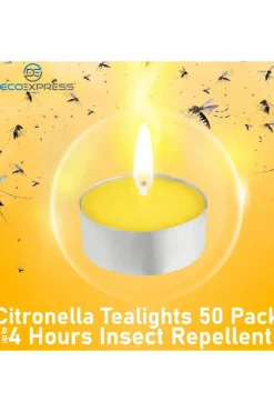 Candles & Diffusers|Candles*Deco Express Citronella Candles 4 Hours Pack of 50 Yellow