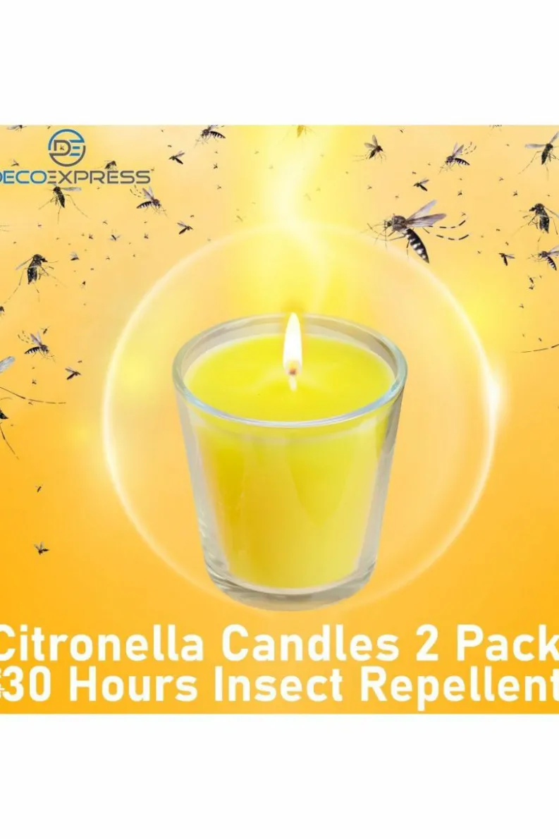 Candles & Diffusers|Candles*Deco Express Citronella Candles 30 Hours Pack of 2 Multi