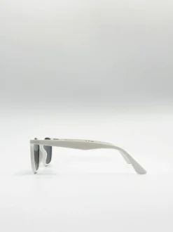 Sunglasses*SVNX Classic Preppy Square Sunglasses With Key Hole Nosebridge White