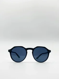 Sunglasses*SVNX Classic Preppy Sunglasses With Key Hole Nosebridge Black