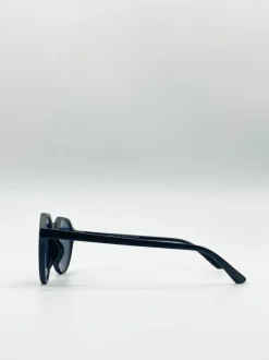 Sunglasses*SVNX Classic Preppy Sunglasses With Key Hole Nosebridge Black