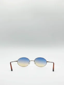 Sunglasses*SVNX Classic Round Sunglasses With Sunset Lenses Gold
