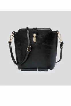 Cross-Body Bags|Handbags*Kitise Classic Small Push Bucklet Crossbody Bag Messenger Bag Black