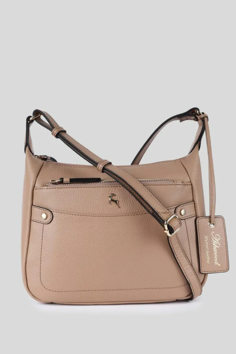 Cross-Body Bags|Handbags*Ashwood Leather Classico Napoli' Real Leather Top Zip Crossbody Bag Beige