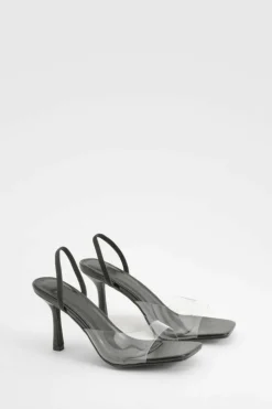 Heels*boohoo Clear Slingback Heels black